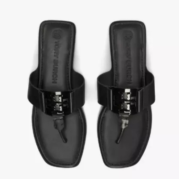 Tory Burch Women Carpi Preferred Logo Leather Thong Sandals - Picture 4 of 5